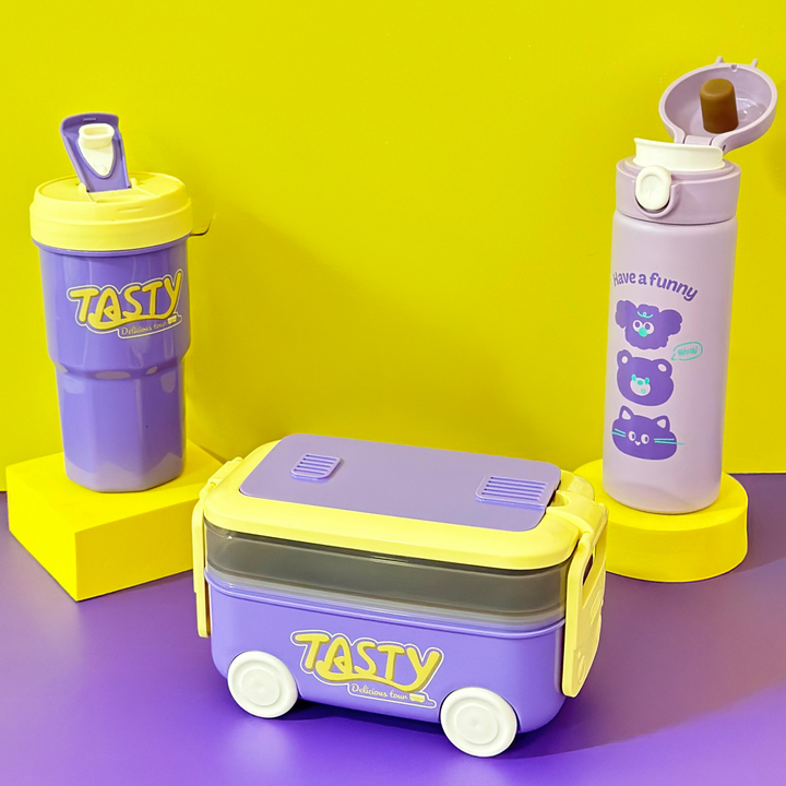 Set lunch box 1100ML + gourde 450ML + thermos en inox 390ml