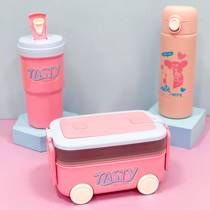 Set lunch box 1100ML + gourde 450ML + thermos en inox 390ml