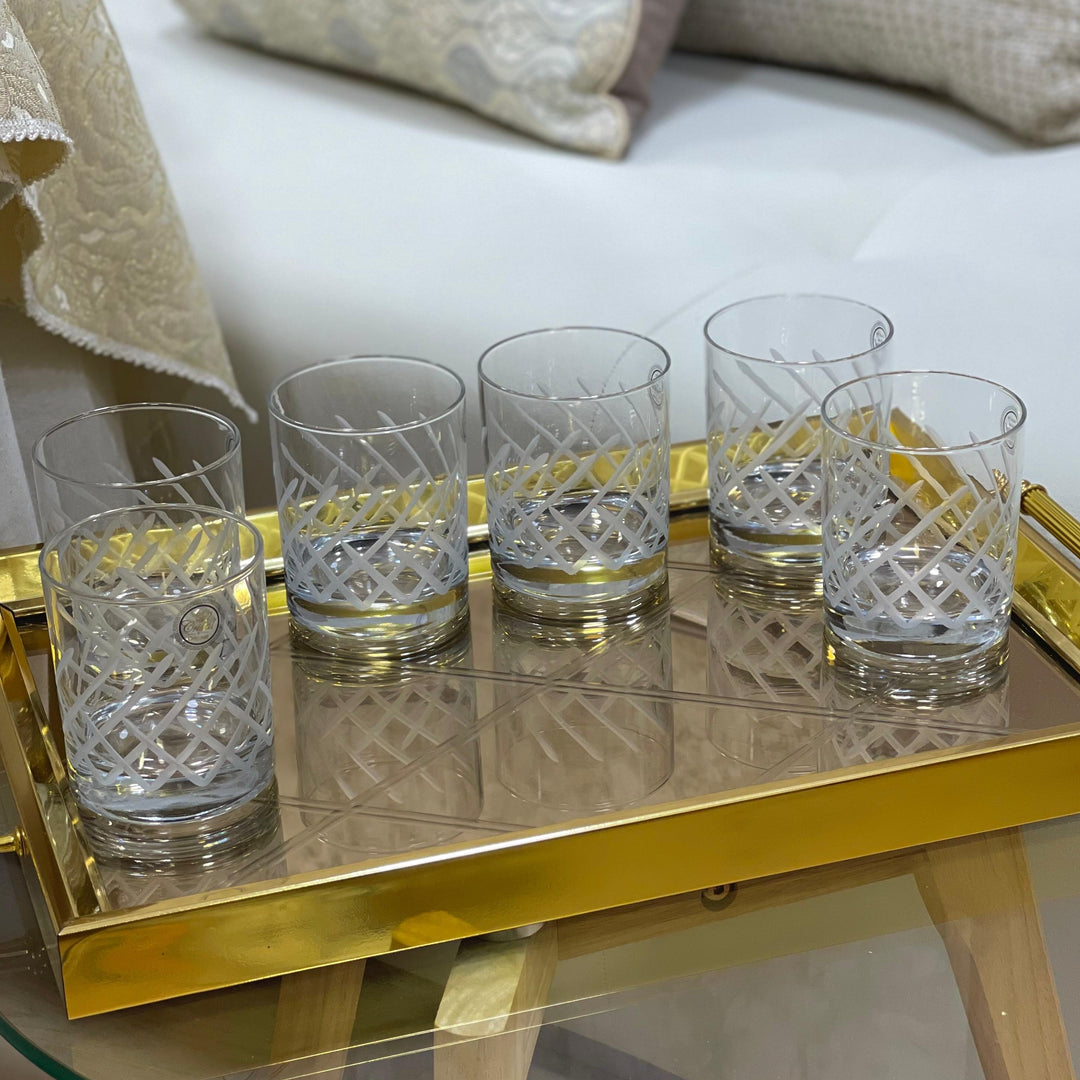 6 verres à eau/jus gravés