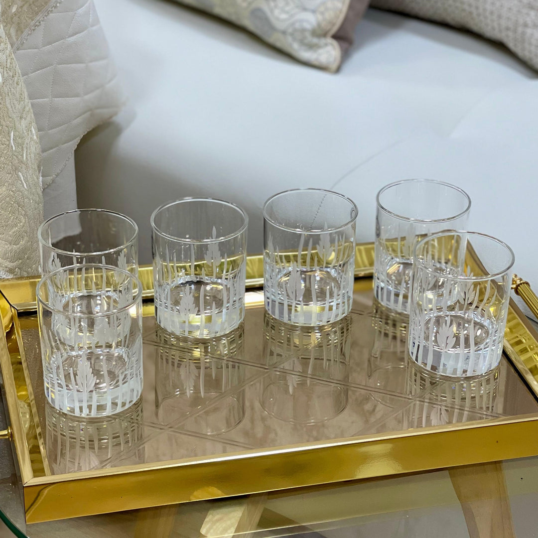6 verres à eau/jus gravés