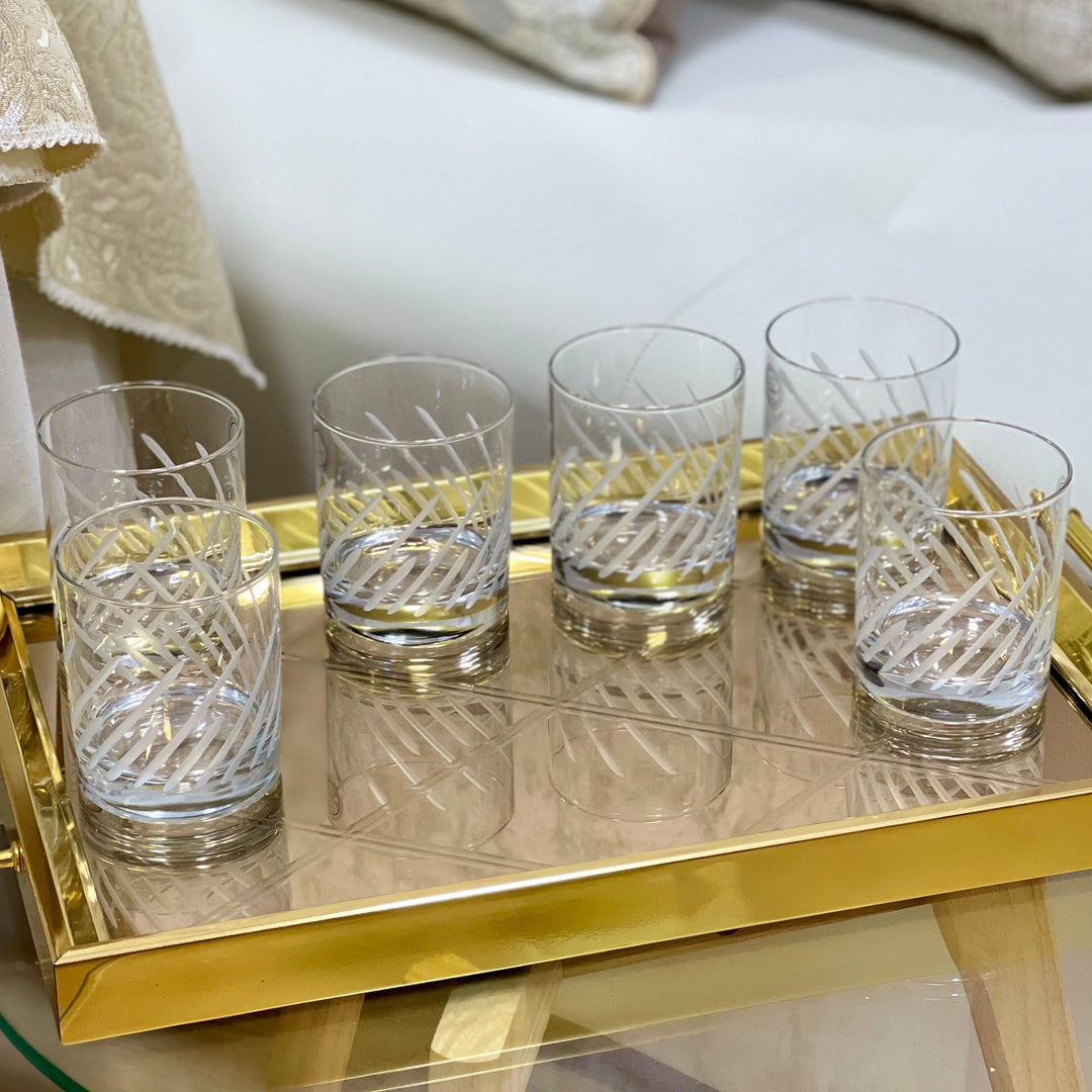 6 verres à eau/jus gravés