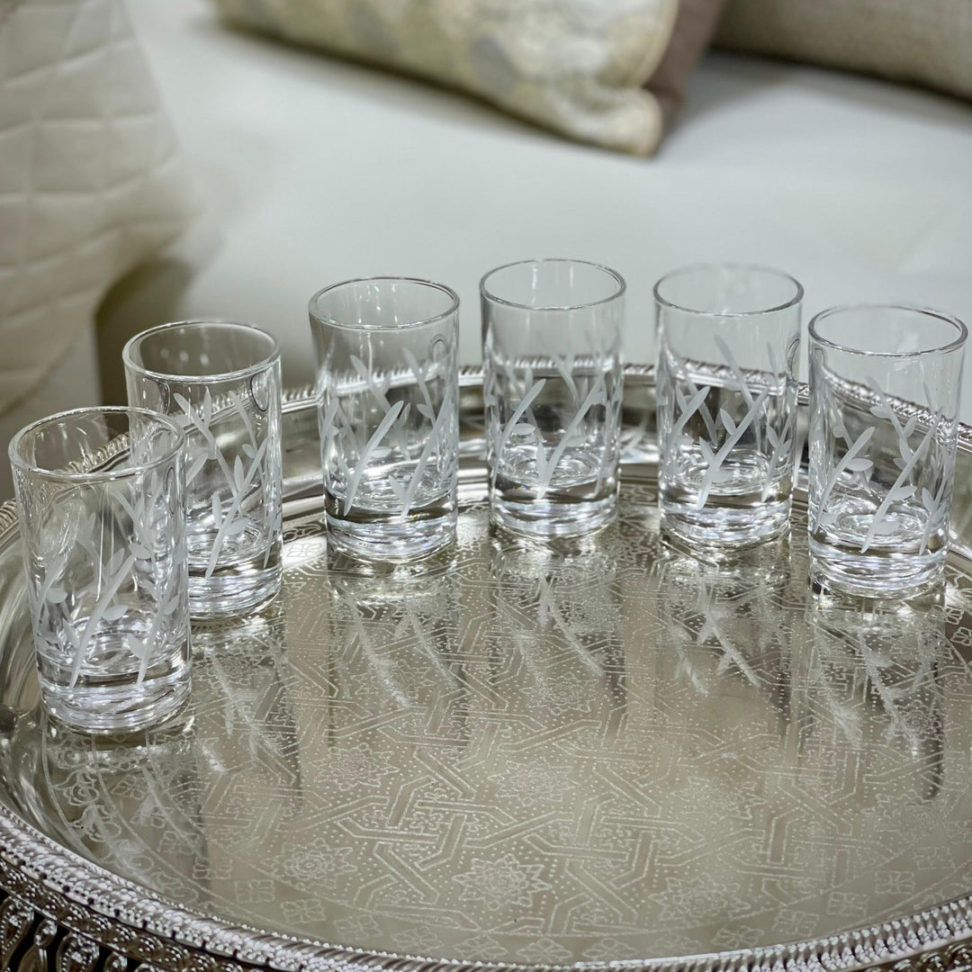 6 verres à café gravés