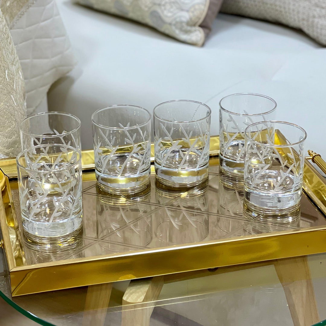 6 verres à eau/jus gravés