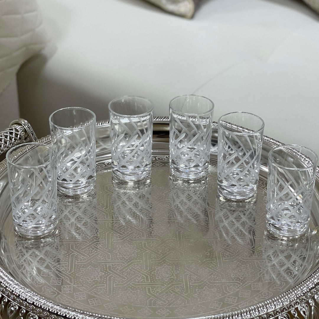 6 verres à café gravés