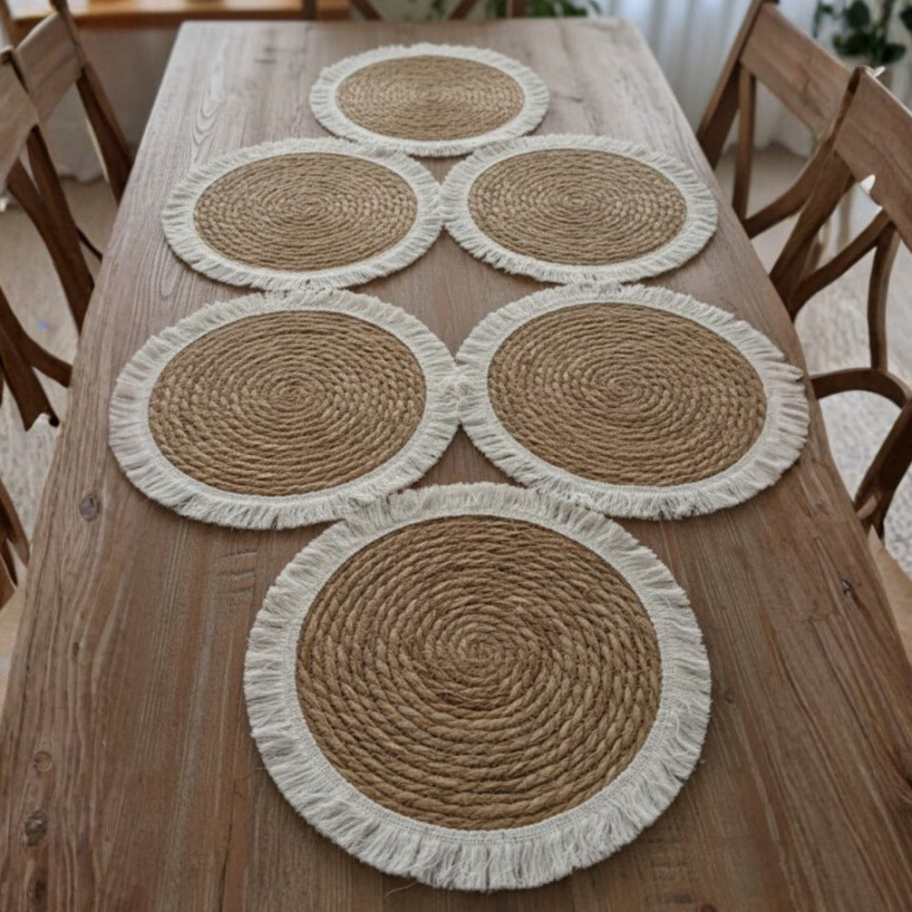 6 sets de table 30cm en paille