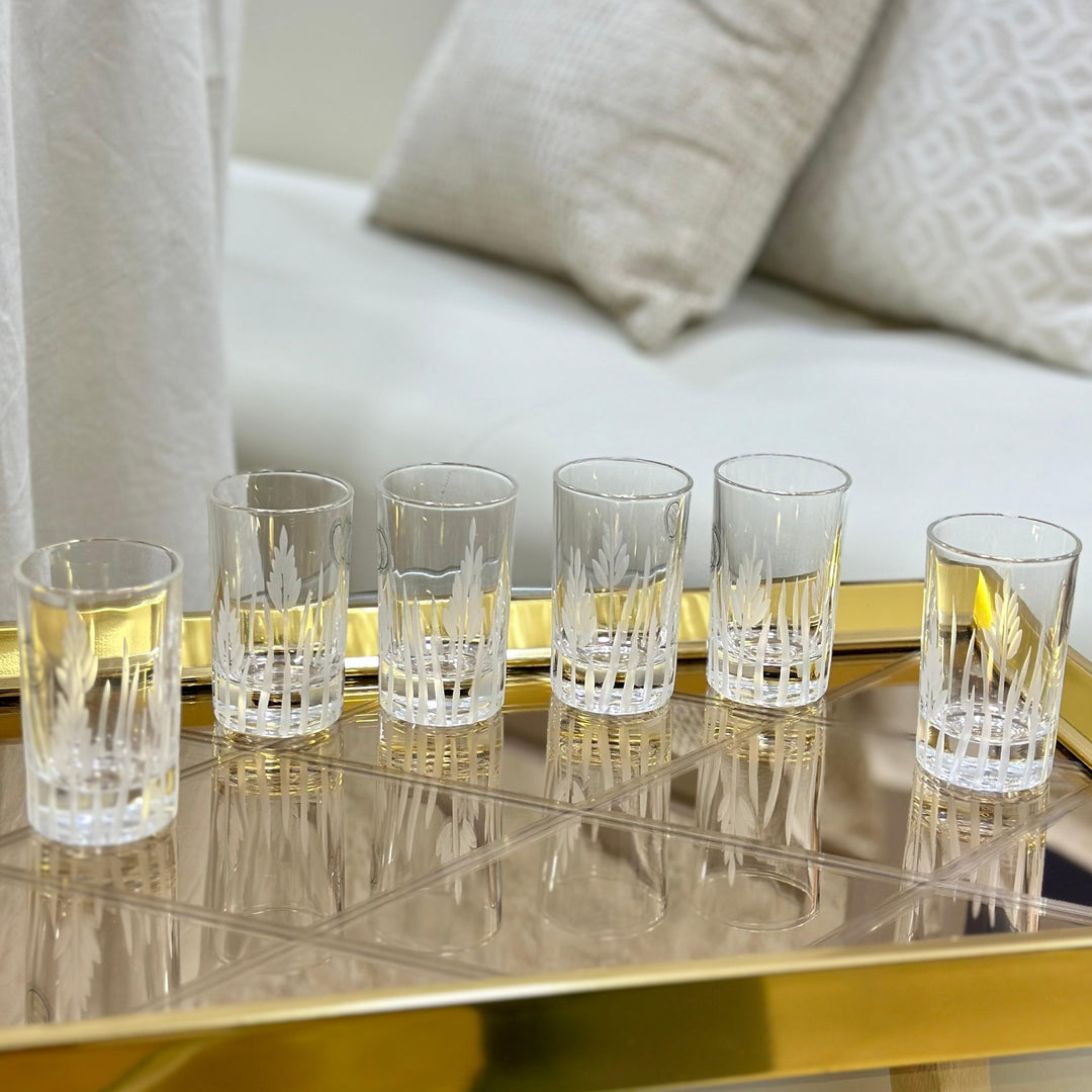 6 verres à café gravés