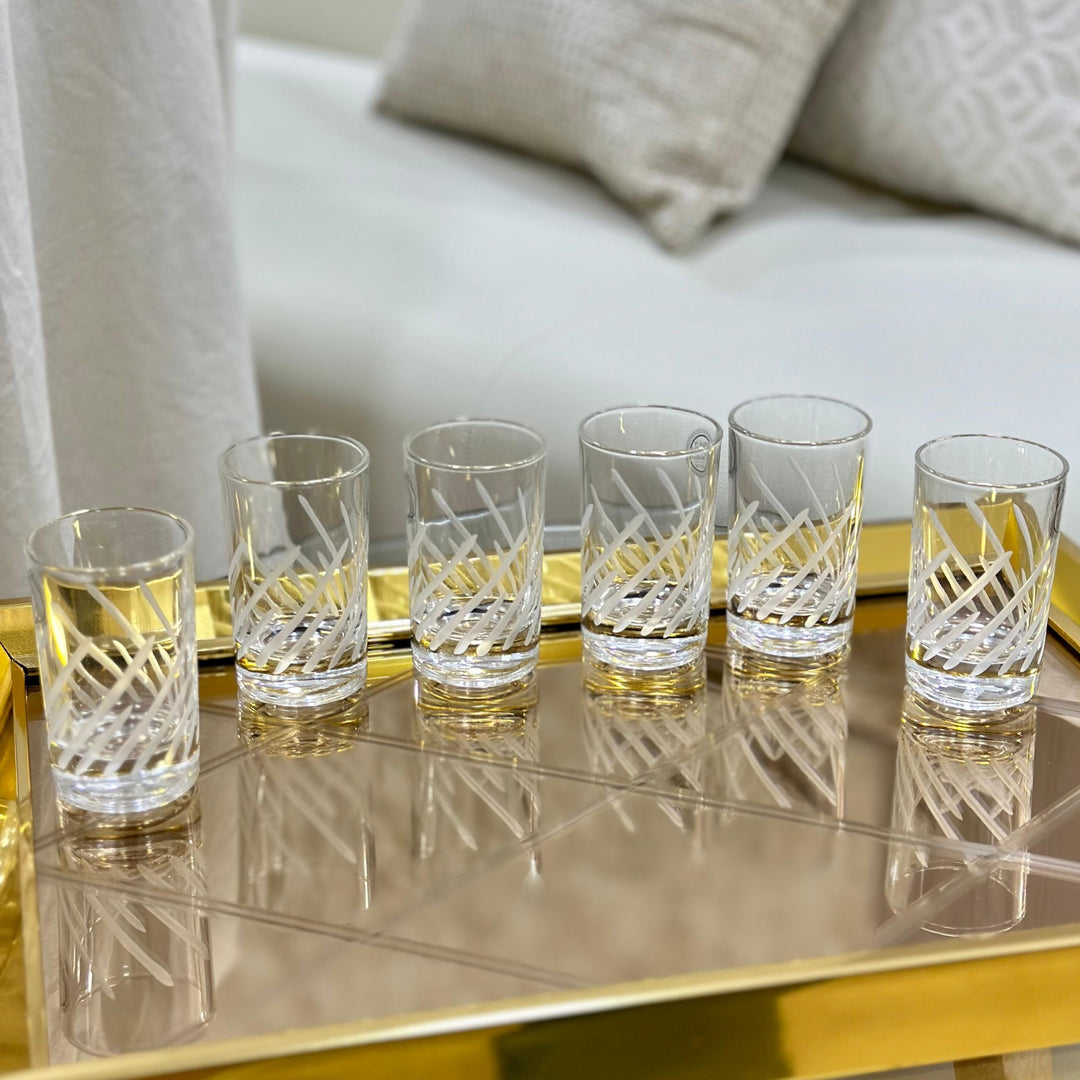 6 verres à café gravés