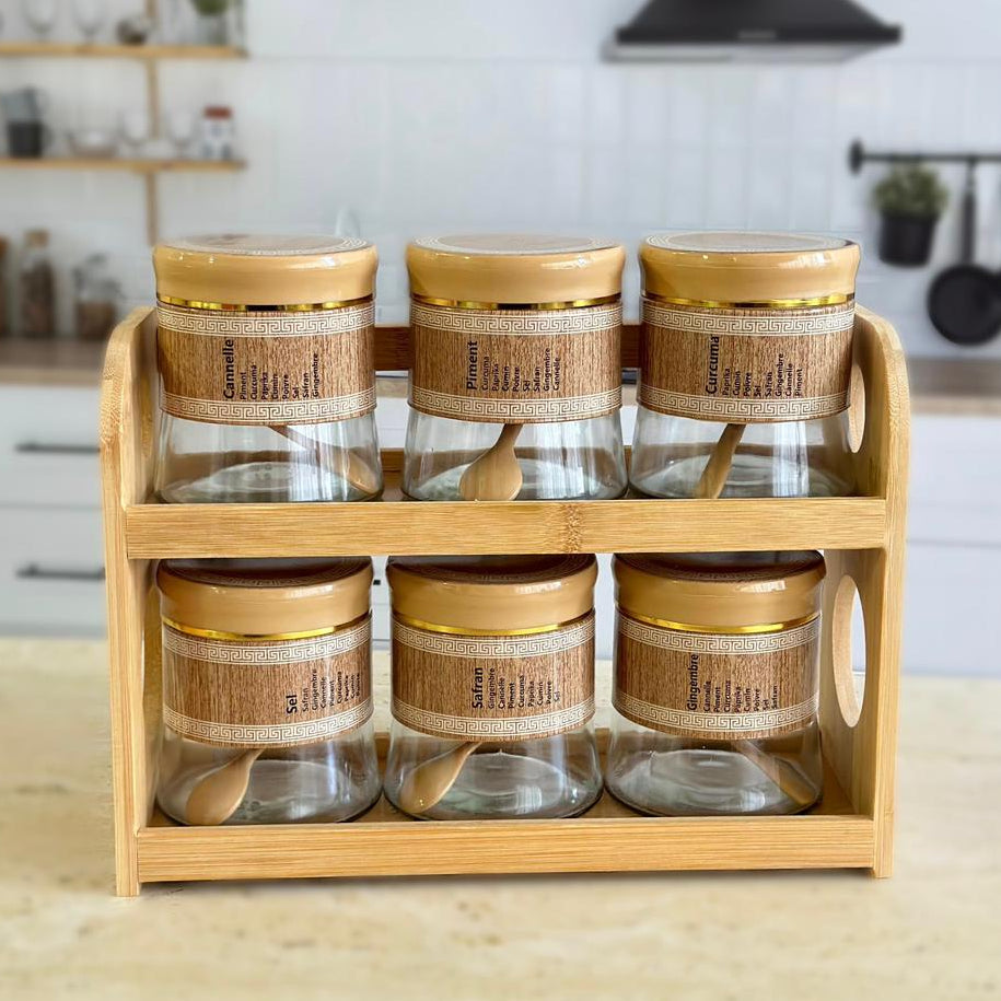 Service à épices en verre 6pcs