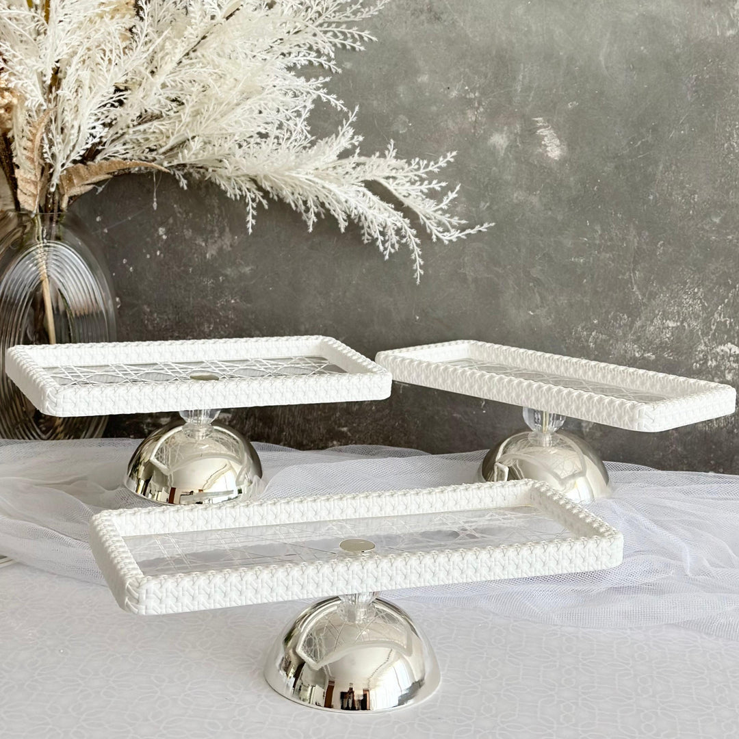 Set 3 présentoirs rectangulaires en plexiglass 2x30cm + 35cm