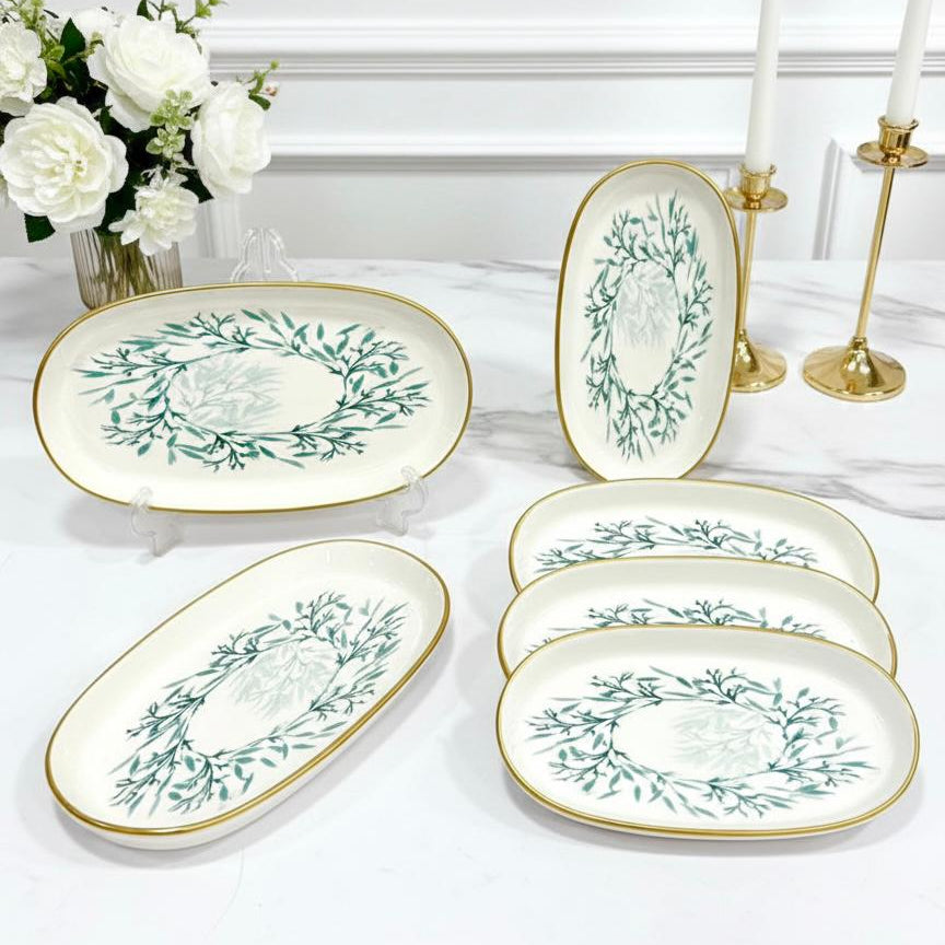 Set 2 assiettes ovales 26cm + 4 assiettes ovales 21cm