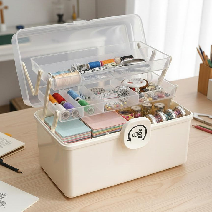 Boîte rangement multi-usage en plastique 33x18x22cm