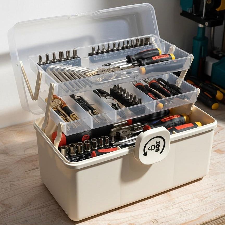 Boîte rangement multi-usage en plastique 33x18x22cm