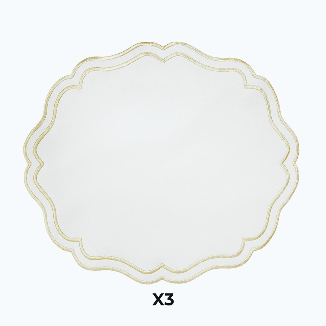 Set 3 sets de table ovales en simili cuir Mchenef 39cm