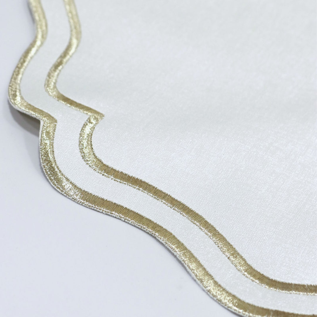 Set 3 sets de table ovales en simili cuir Mchenef 39cm