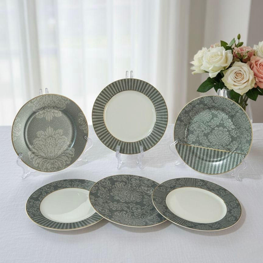 Set 6 assiettes grises 19cm