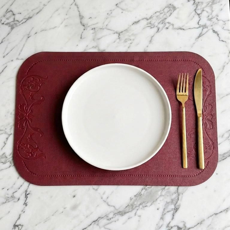 6 sets de table en simili cuir 44x30cm