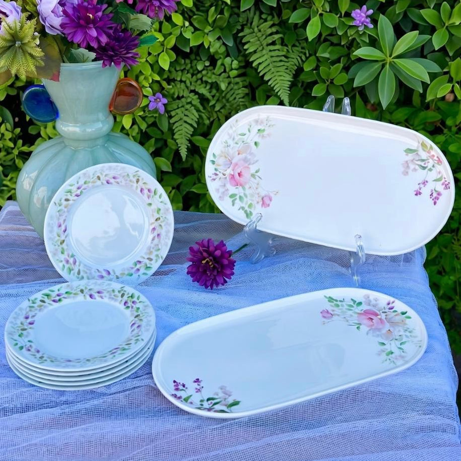 Set cake en porcelaine Lavender 8pcs