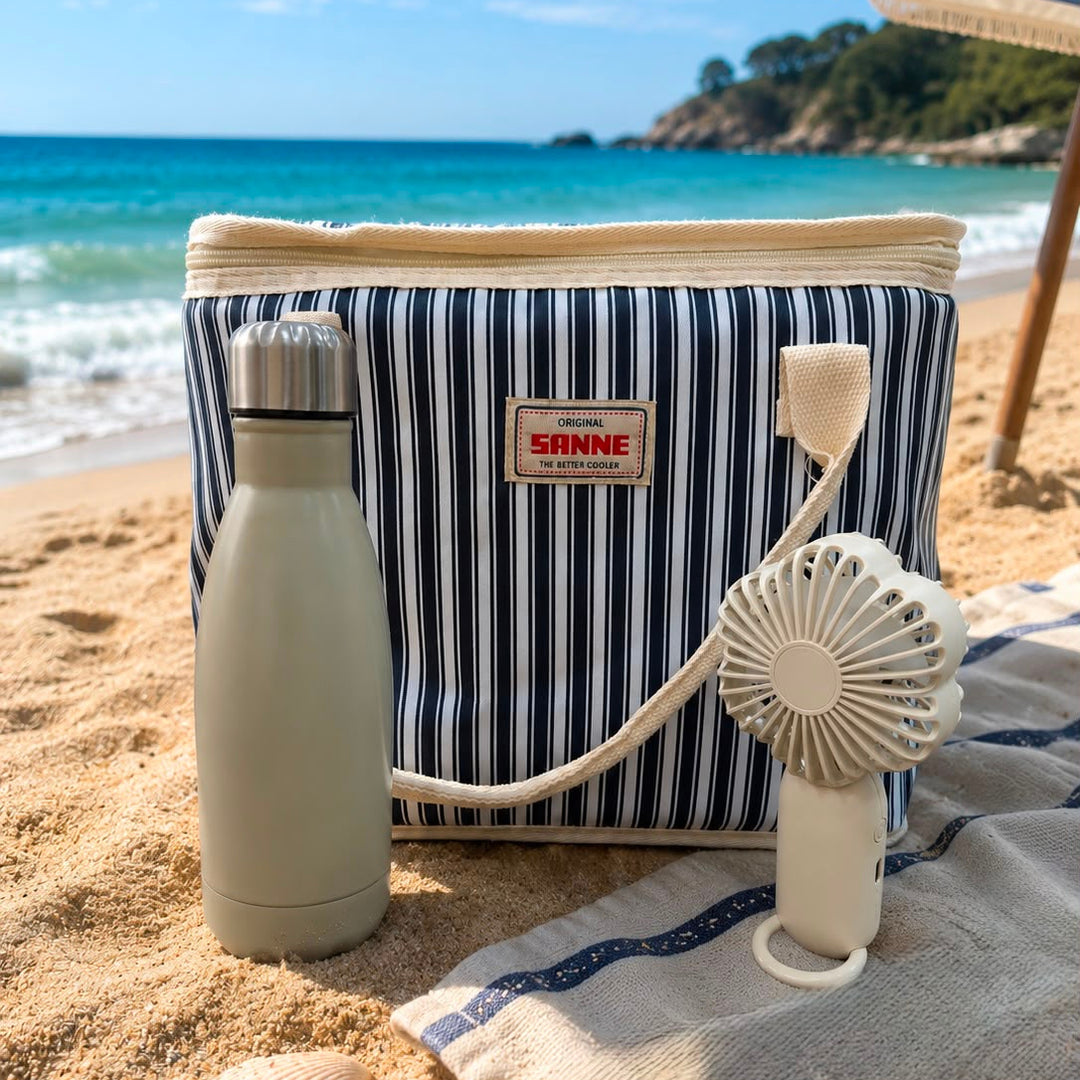 Set Sac Isotherme 16L + Mini Ventilateur 18cm USB + Gourde en Inox 350ML