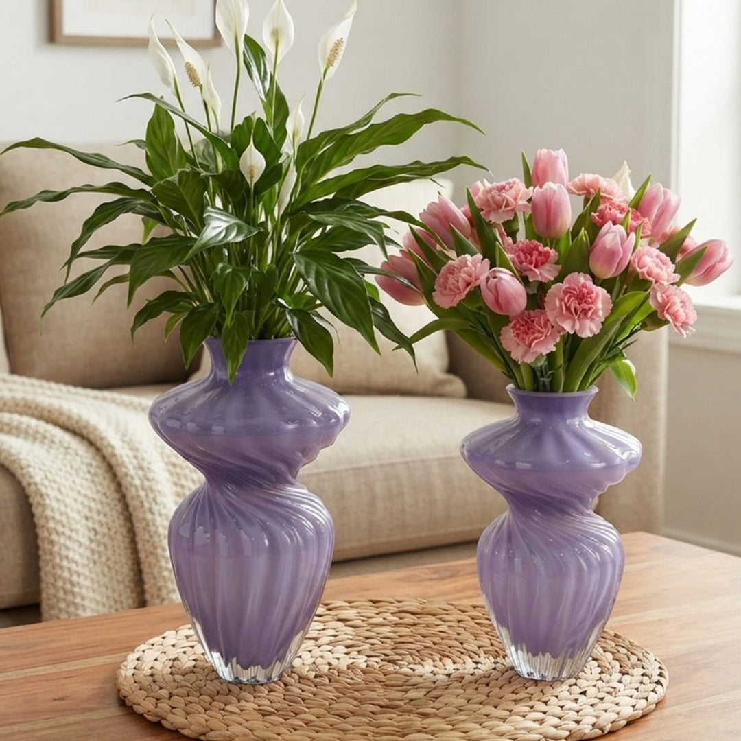 Set 2 vases en verre 23cm + 28cm