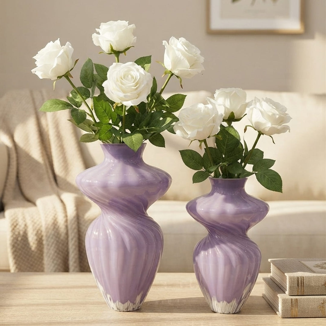 Set 2 vases en verre 23cm + 28cm