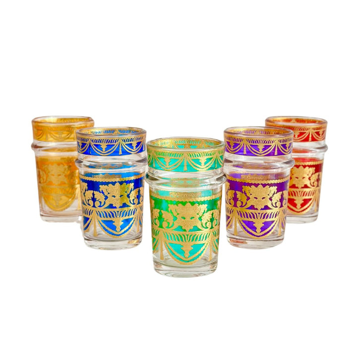 14 verres à thé colorés