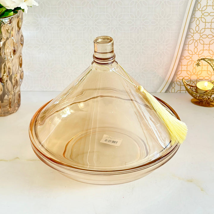 Tajine en verre doré 28cm