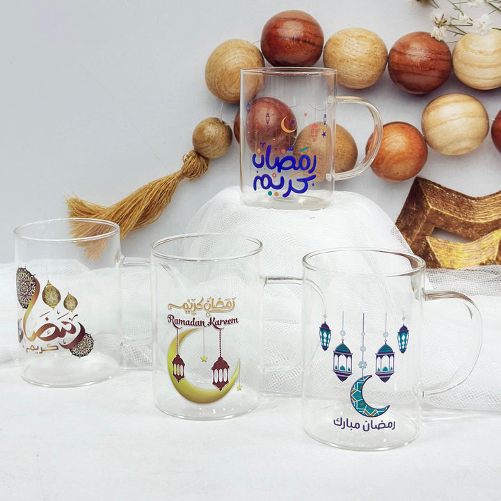 Set 2 mugs en verre 10x7cm Ramadan