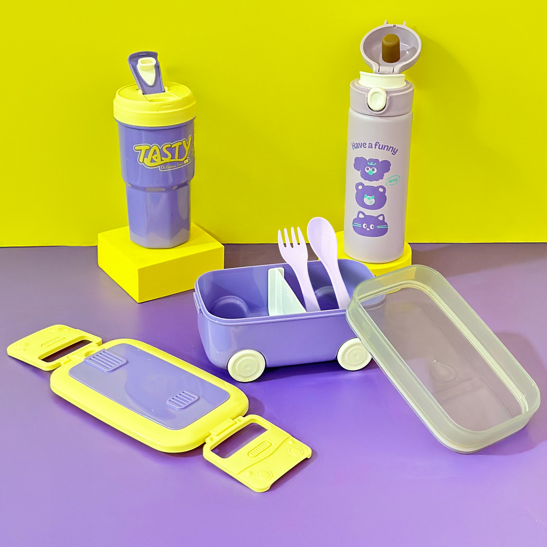 Set lunch box 1100ML + gourde 450ML + thermos en inox 390ml