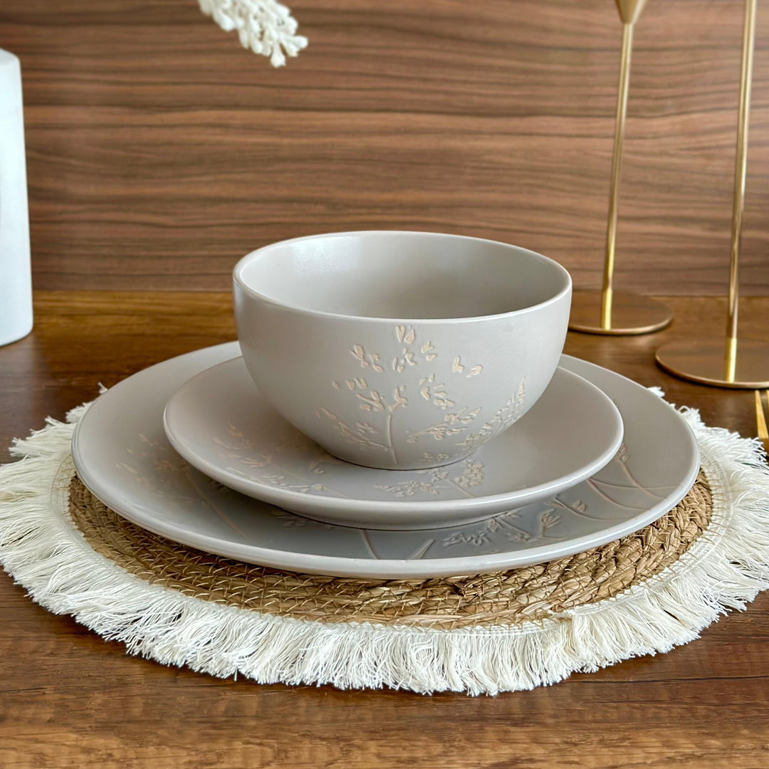 Service de table 18pcs beige fleur