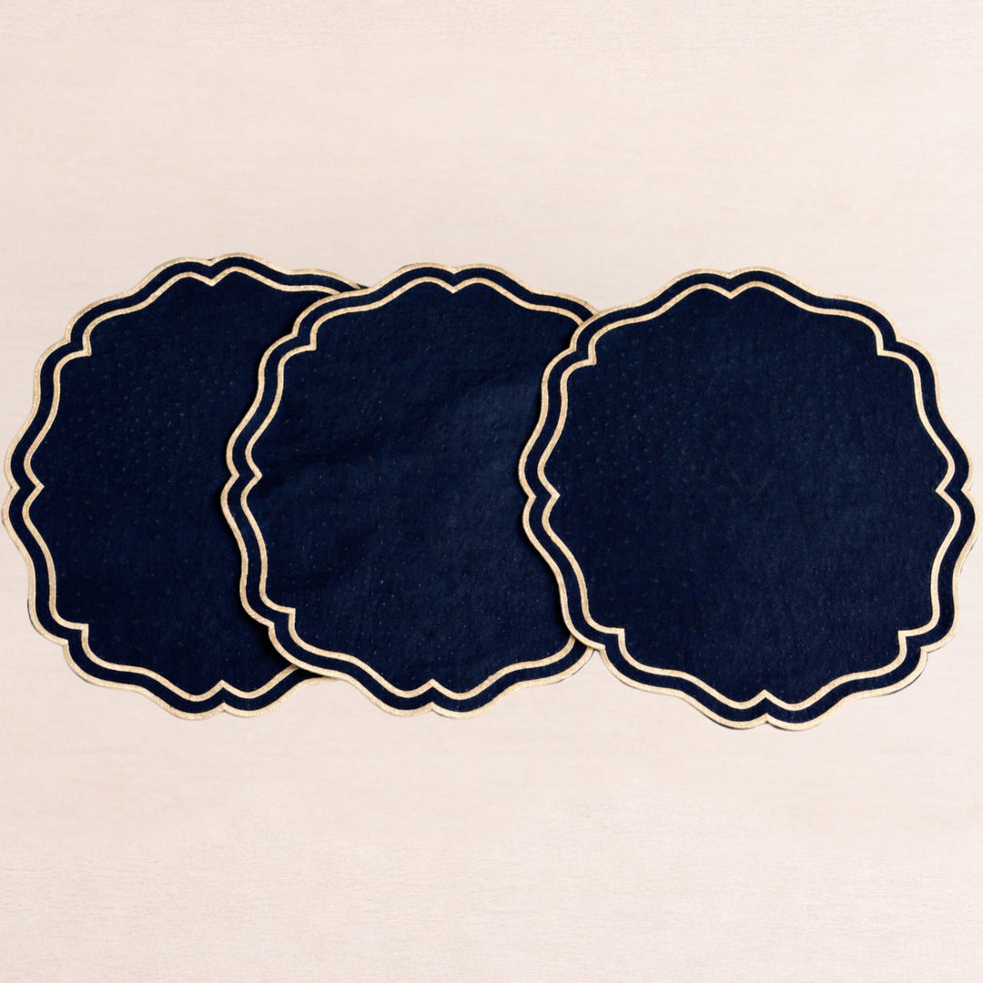 Set 3 sets de table ovales en simili cuir Mchenef 39cm