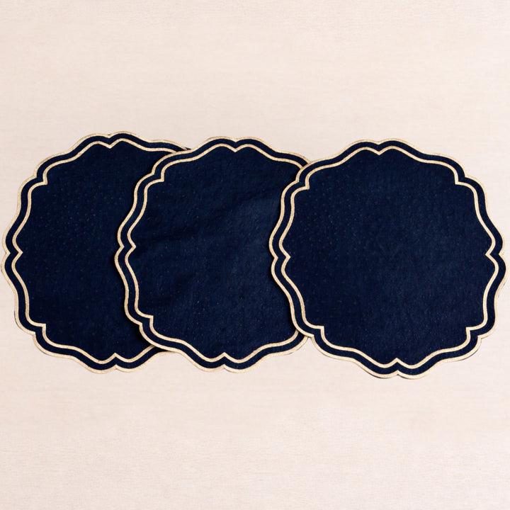 Set 3 sets de table ovales en simili cuir Mchenef 39cm