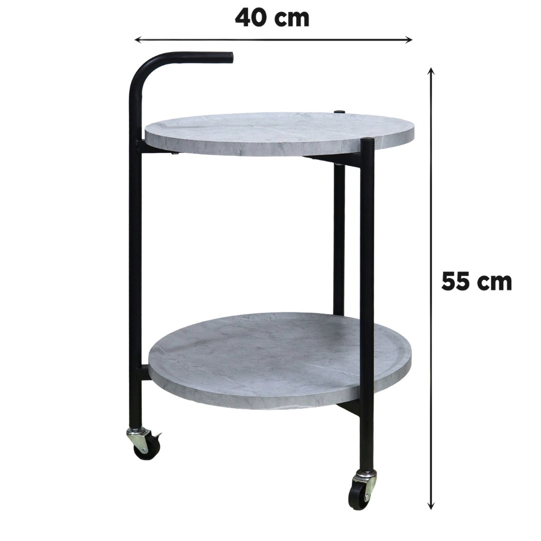 Chariot rond 2 niveaux en MDF 40x55cm