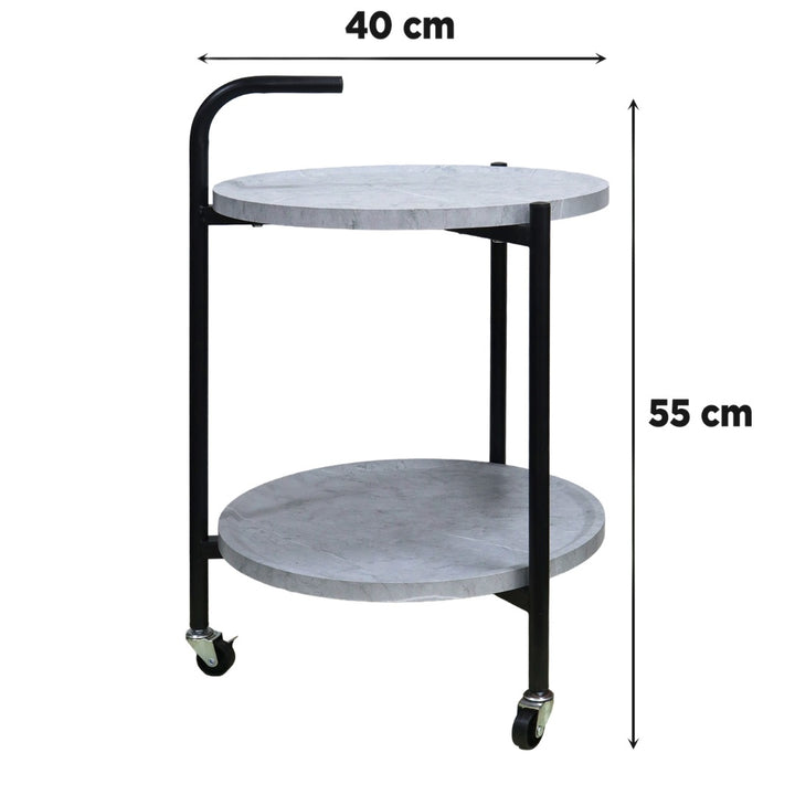 Chariot rond 2 niveaux en MDF 40x55cm