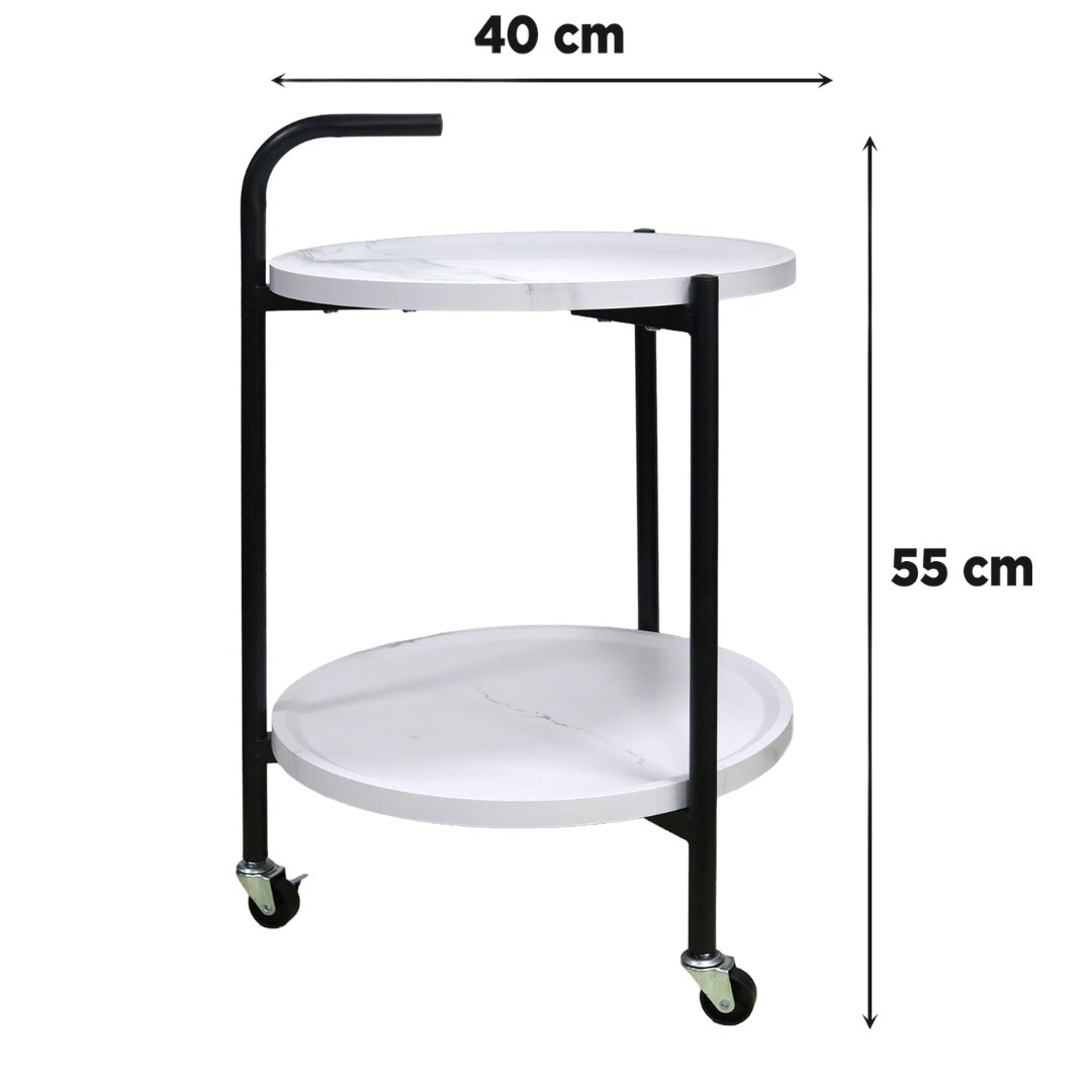 Chariot rond 2 niveaux en MDF 40x55cm
