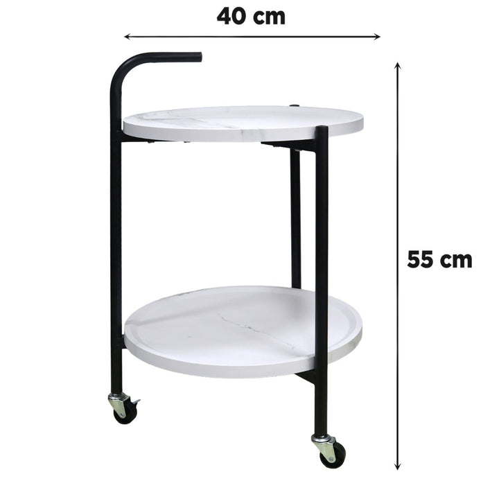 Chariot rond 2 niveaux en MDF 40x55cm