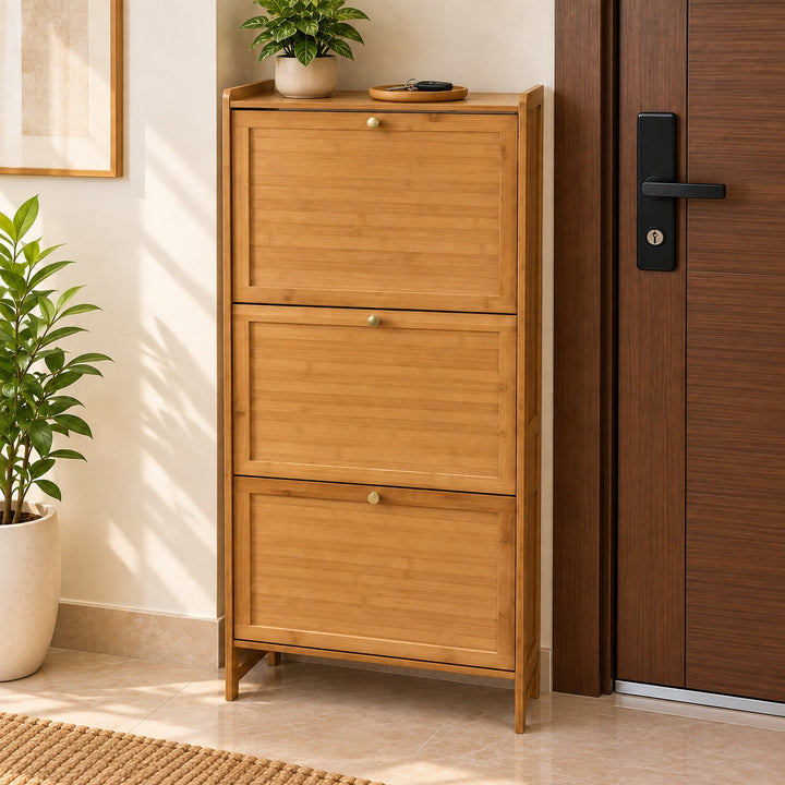 Meuble à Chaussure en bois 3 niveaux 50x24x120cm modèle 1