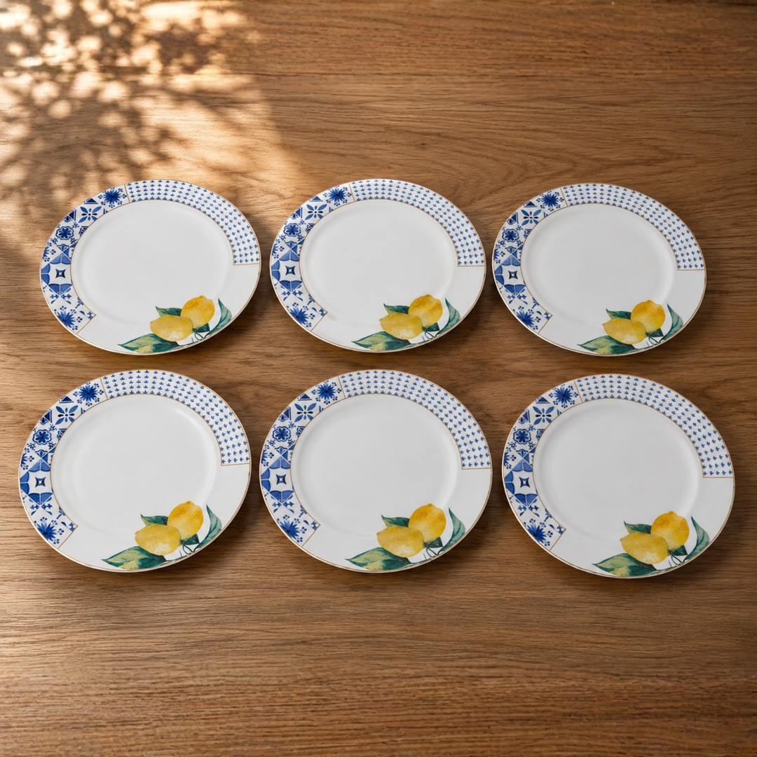 Set 6 assiettes rondes 26cm Lemon