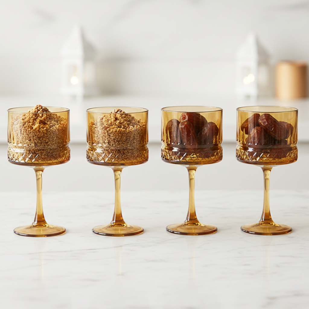 Set 4 coupelles en verre doré 500ML
