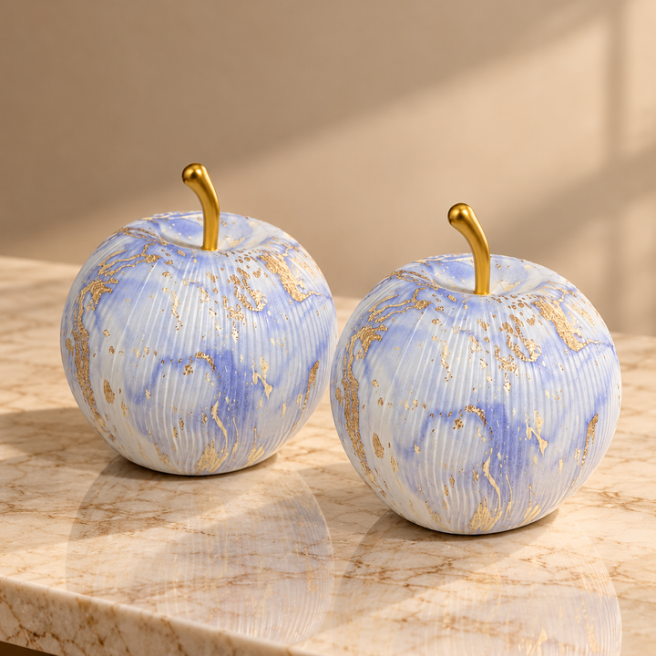 Set 2 lampes en verre forme de pomme 17cm