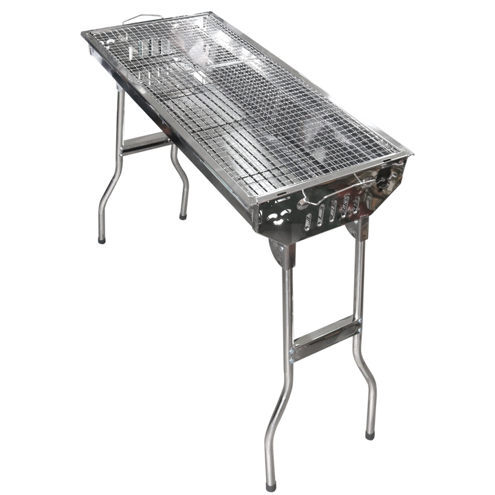 Barbecue à charbon en inox 73x33x70cm