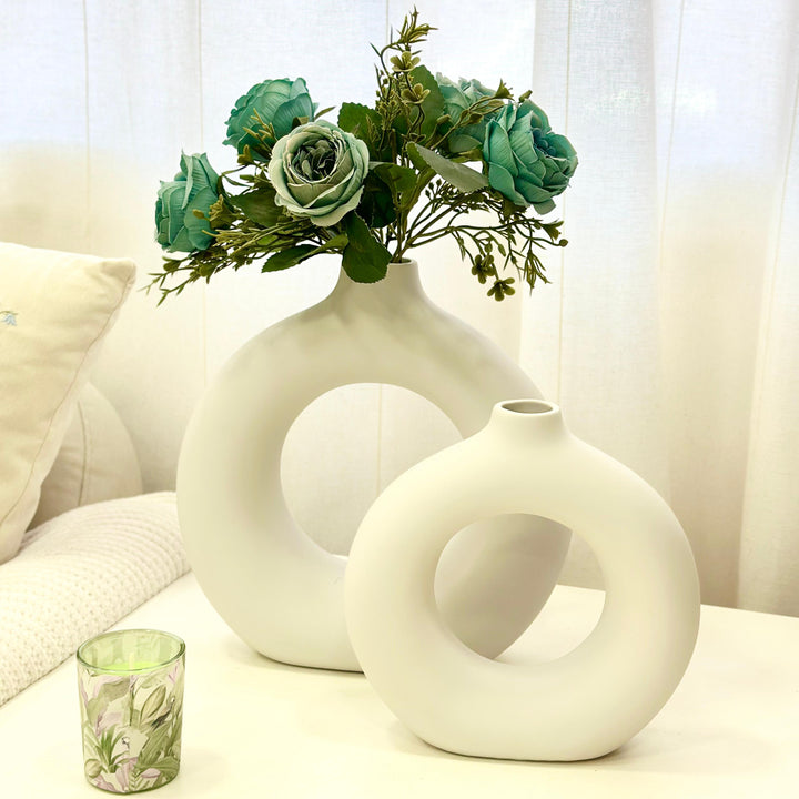 Vase en céramique blanc 23cm