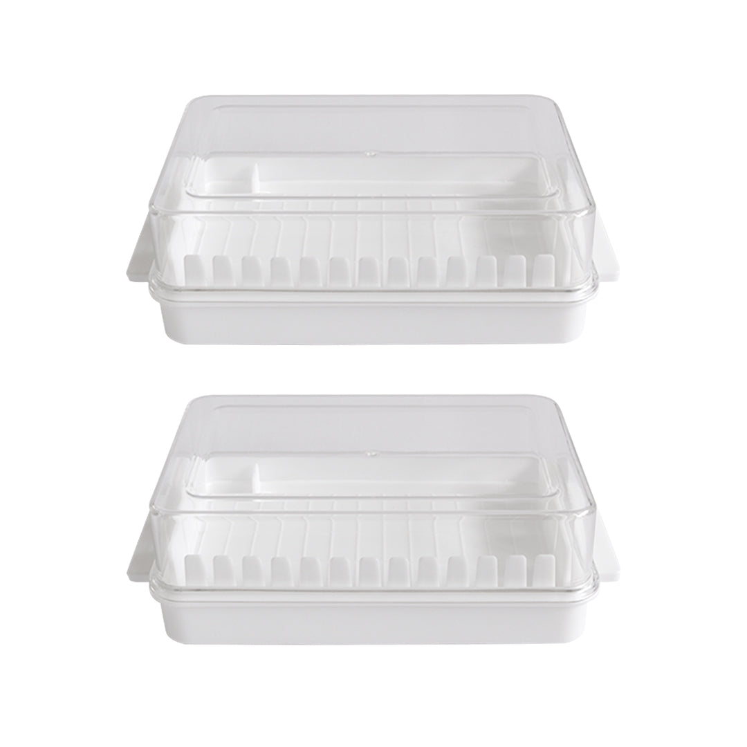 Set 2 beurriers en plastique 14x9x5cm