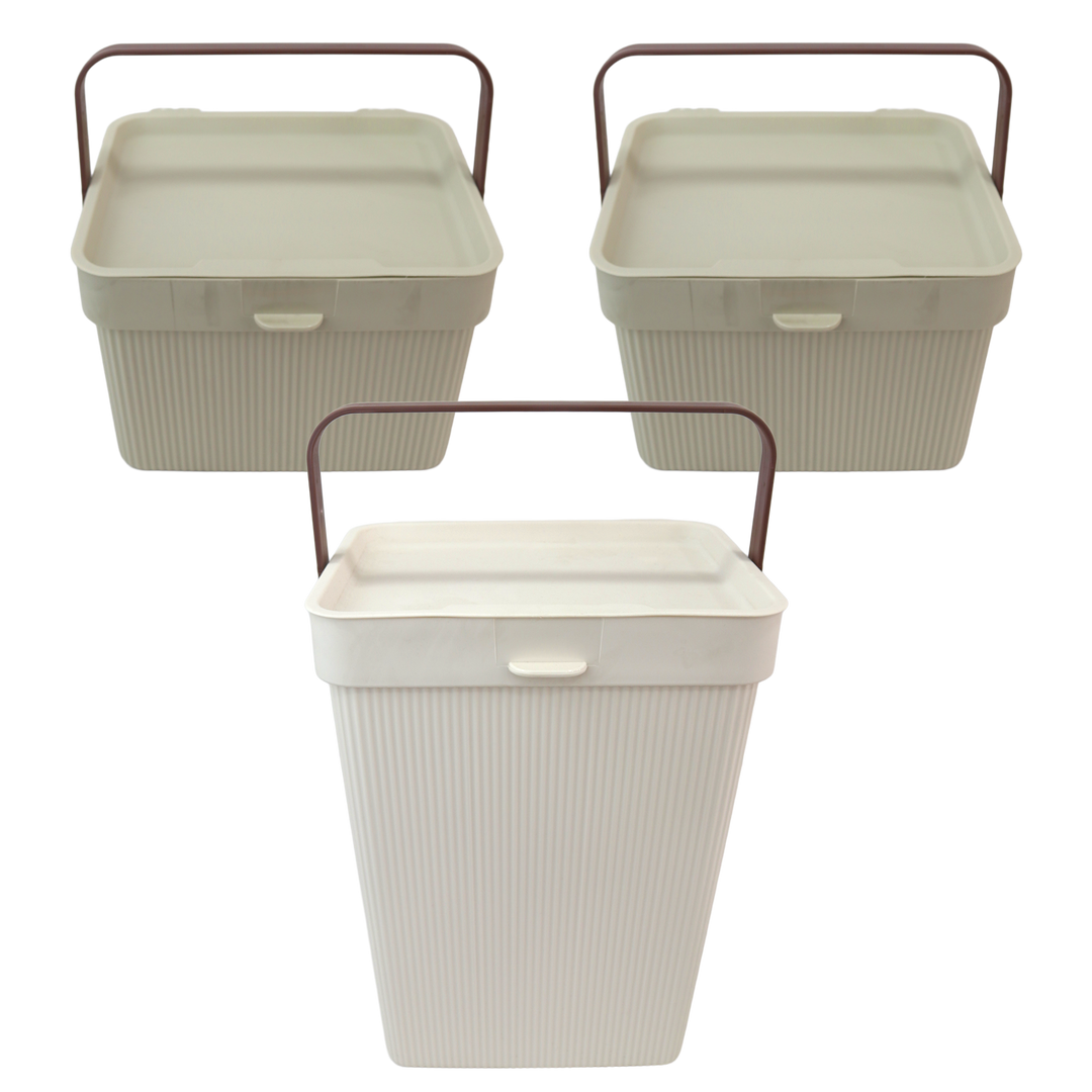 Set 2 mini paniers de rangement 6L + 1 panier 10L