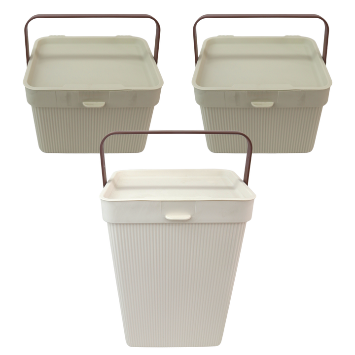 Set 2 mini paniers de rangement 6L + 1 panier 10L