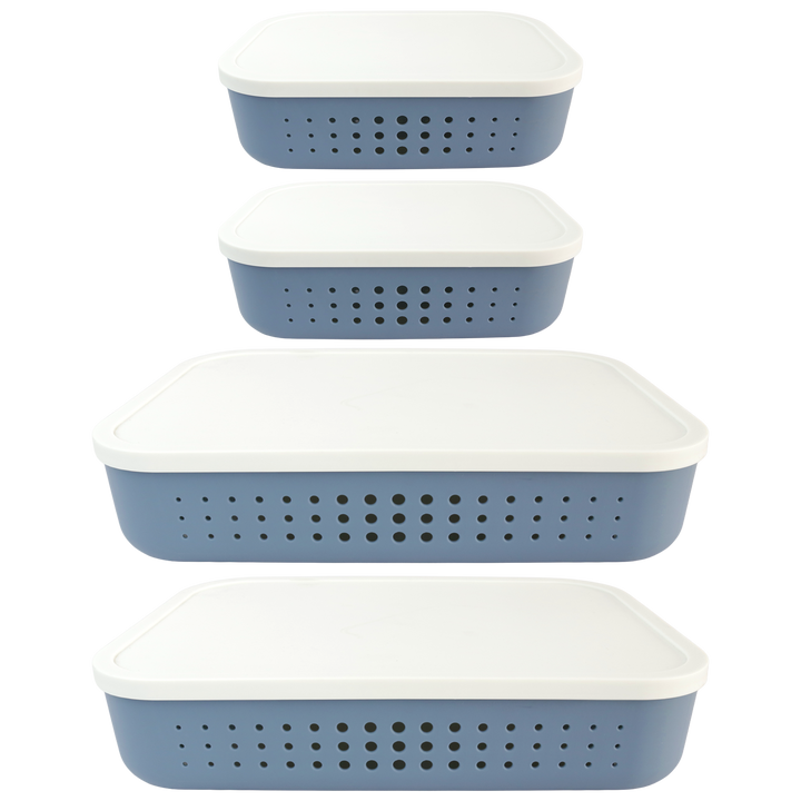 Set 2 paniers de rangement 3,2L + 2 paniers 6,8L