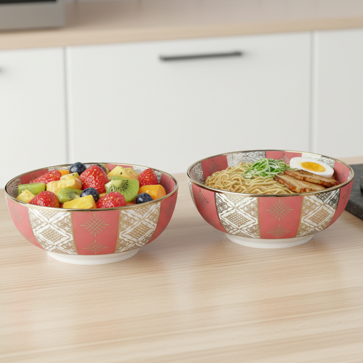 Set 2 saladiers à motifs Beldi 20cm