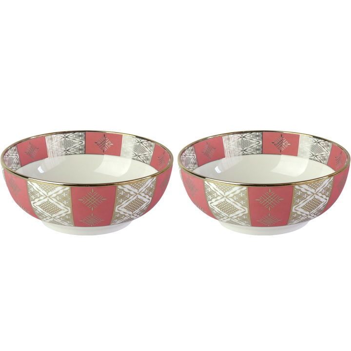 Set 2 saladiers à motifs Beldi 20cm