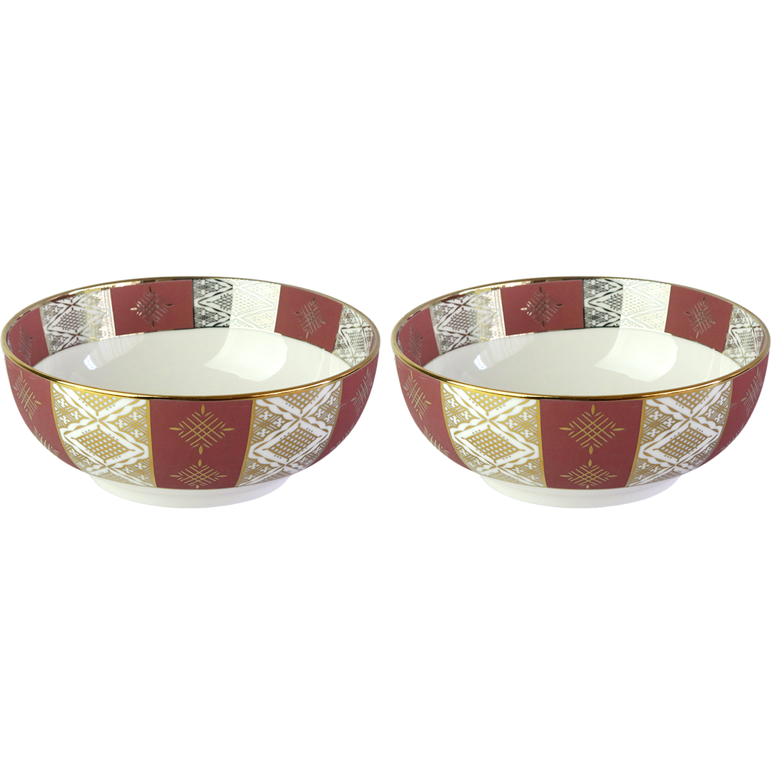 Set 2 saladiers à motifs Beldi 20cm