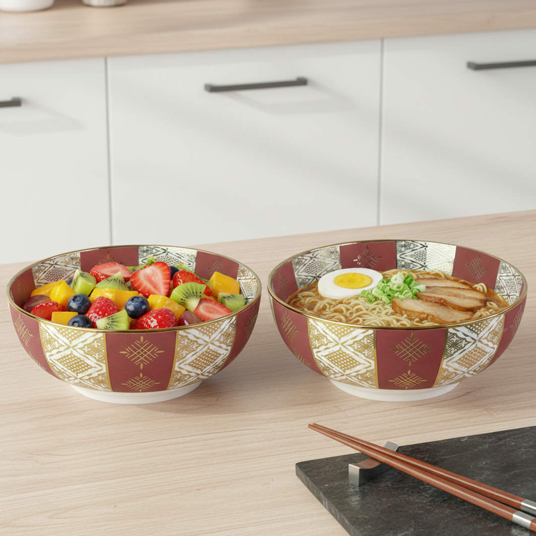 Set 2 saladiers à motifs Beldi 20cm