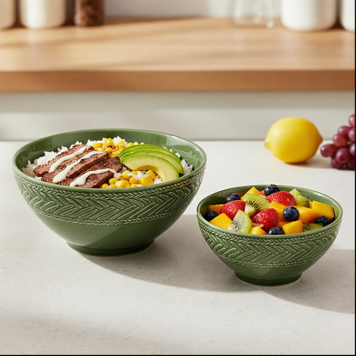 Set 2 bols en céramique 20cm + 25cm